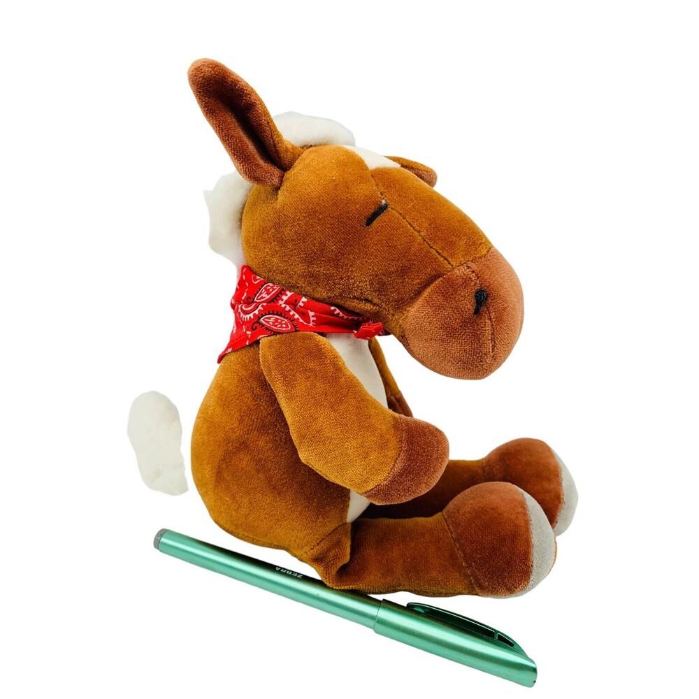 Manhattan Velour Plush Floppy Horse Brown Soft Stuffed Animal Bandana *Faded Tag - Picture 3 of 10